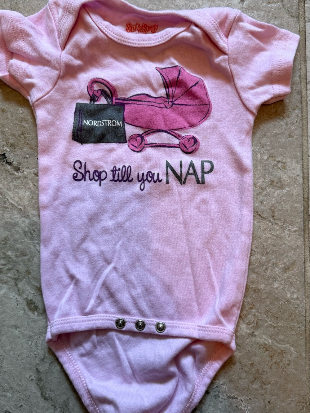 Nordstrom Light Pink Baby Onesie with Printed Tag